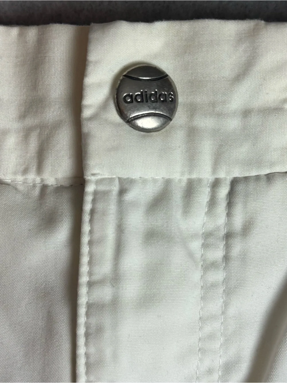 Vintage 90s Adidas Men’s Cream Elastic-Waist Woven Tennis Shorts Medium Retro